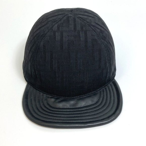 Authentic FENDI FZQ770 Zucca hat cap polyamide Black - Picture 2 of 10